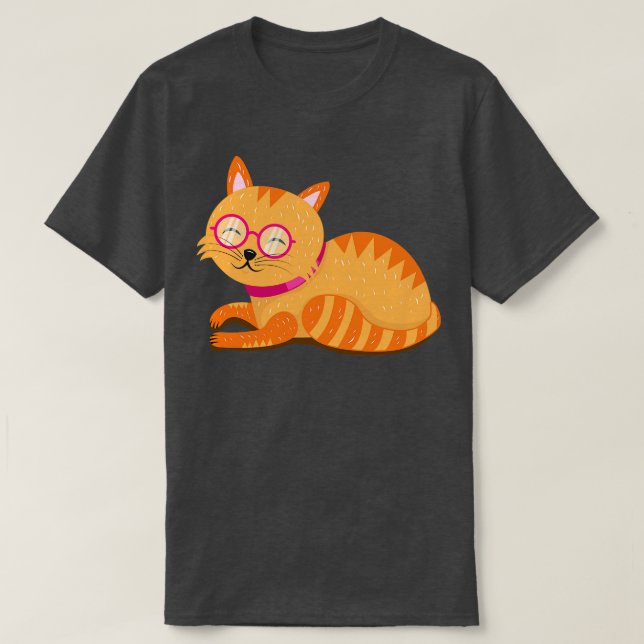 Katt med glas t shirt (Design framsida)