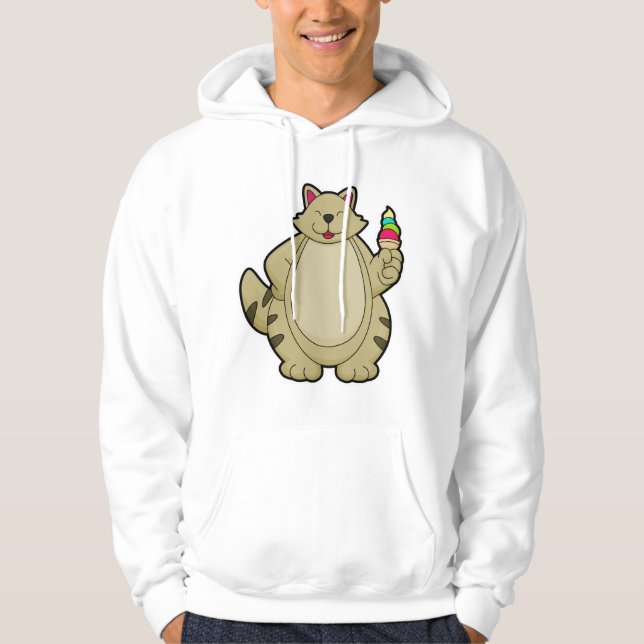 Katt med glasglass hoodie (Framsida)