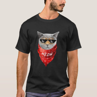 Katt med glasögon med röd bindemedel,glasögon Mana T Shirt