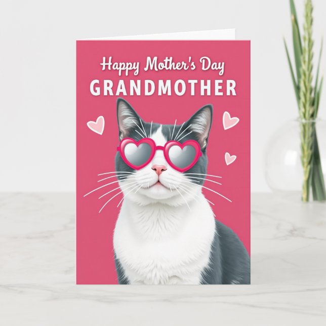Katt med glasögon Mors dag-kort Kort (Framsida)