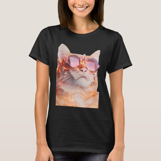 Katt med glasögon t shirt (Framsida)