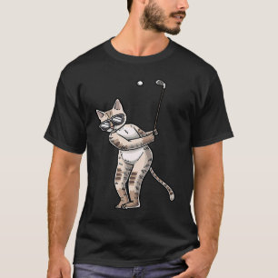 Katt Med Golfklubba Golfande Golfspelare Golfare T Shirt