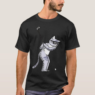 Katt Med Golfklubba Golfande Golfspelare Golfare T Shirt