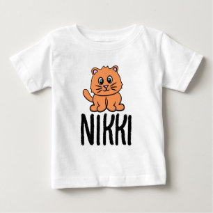 KATT MED GULROTT FÄRG NAMN FLIKOR SMÅBARN T-SHIRTS
