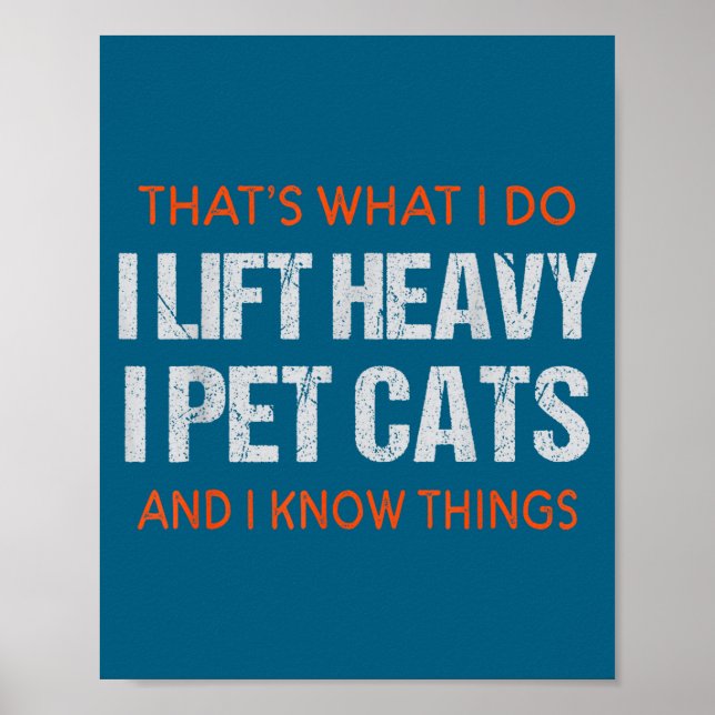 Katt med gymviktstema som tränar - Djurtema för ka Poster (Framsidan)