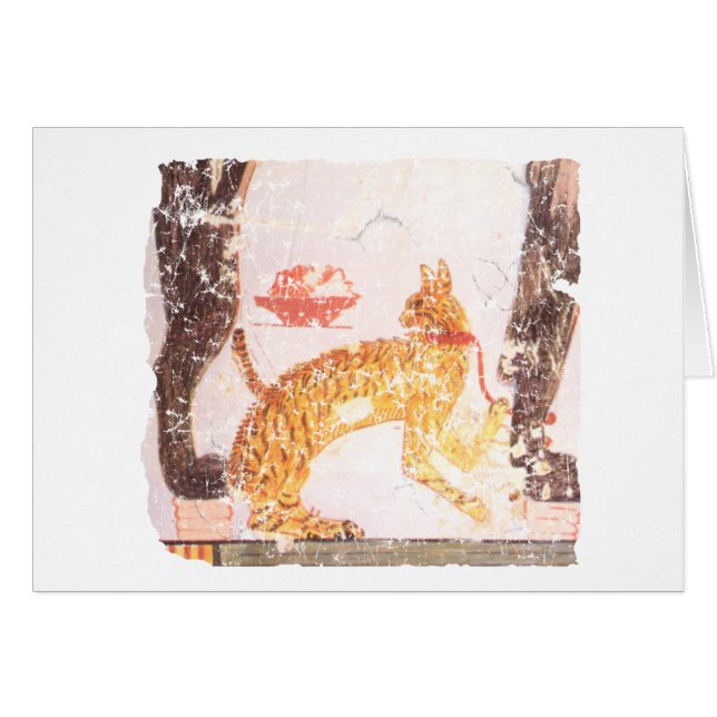 katt med hals hälsningskort (Framsidan Horizontal)