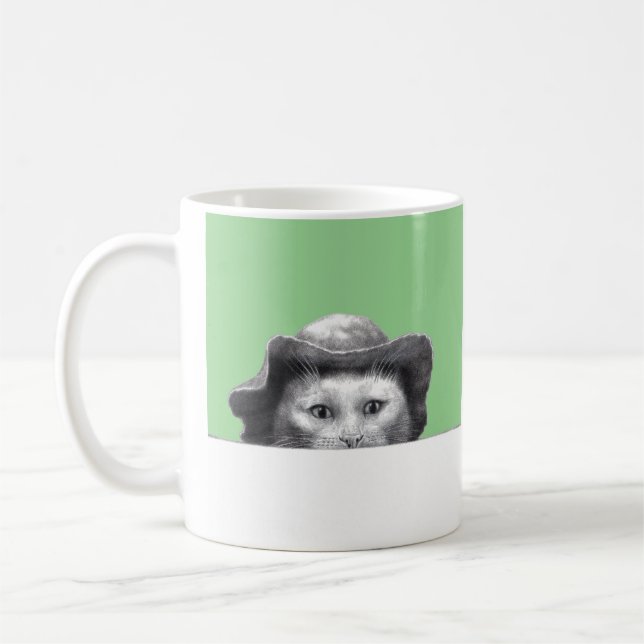 Katt med Hat-kaffe (Moegi) Mugg (Vänster)