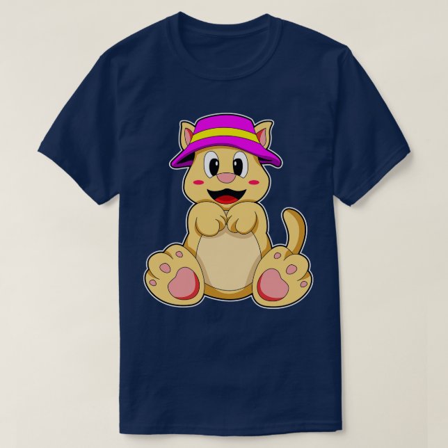 Katt med Hat T Shirt (Design framsida)