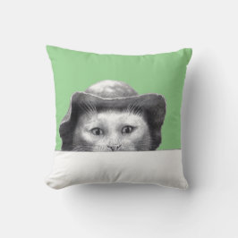 Katt med hatt (Moegi) Kudde