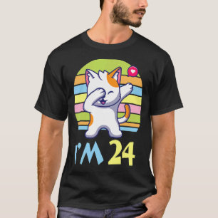 Katt med Hjärta Lycklig till mig 24 år eller mer T Shirt