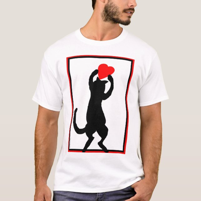 Katt med hjärta t shirt (Framsida)