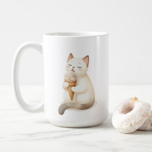 Katt med iskräm kaffemugg