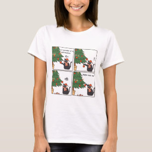 Katt med Julgran T Shirt