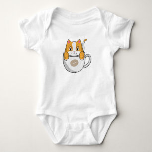 Katt med kaffe Kopp T Shirt