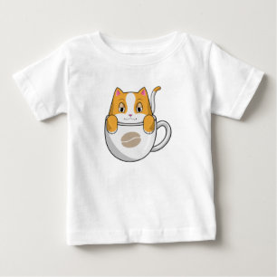 Katt med kaffe Kopp T Shirt
