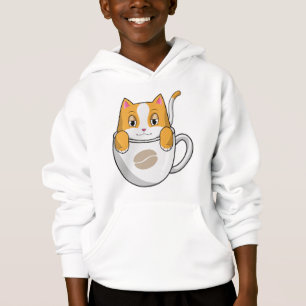 Katt med kaffe Kopp T Shirt