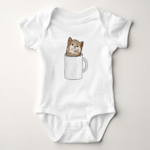 Katt med kaffe mugg t shirt