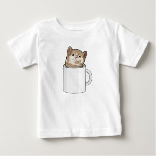 Katt med kaffe mugg t shirt