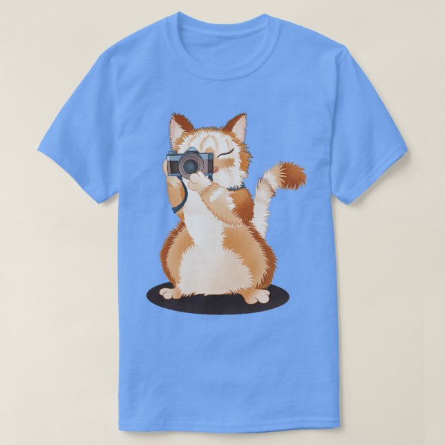 Katt med kamera t shirt (Design framsida)