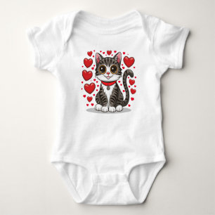 Katt med kärlekssymboler Clipart-85245 T Shirt
