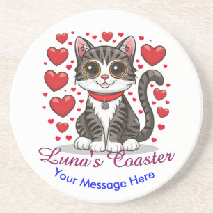 Katt med kärlekssymboler Clipart-85245 Underlägg