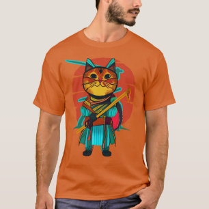 Katt med katana t shirt