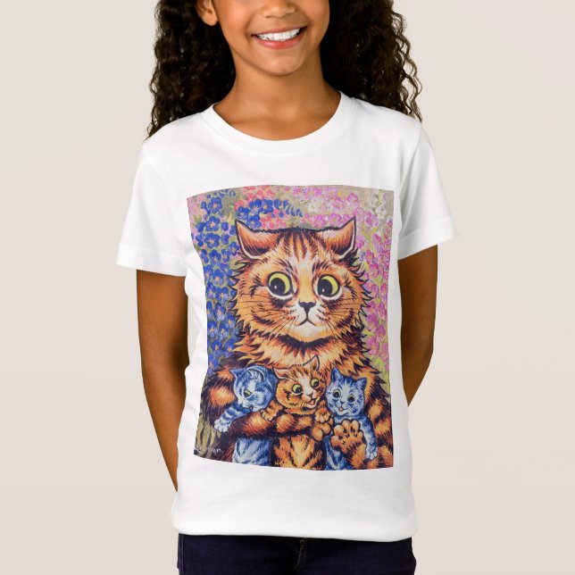 Katt med kattungar, Louis Wain Tee Shirt (Framsida)