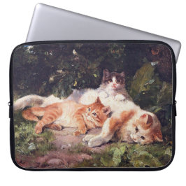 Katt med Kittens Fine Art Laptop Fodral