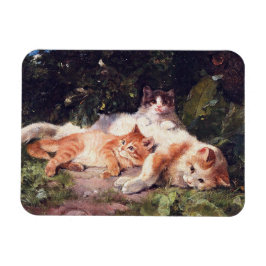 Katt med Kittens Fine Art Magnet