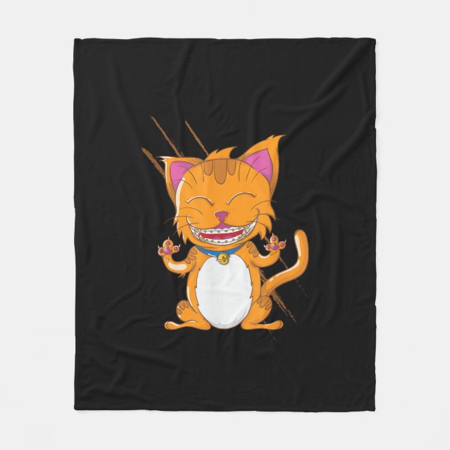 Katt med klammerparentes fleecefilt (Framsidan)