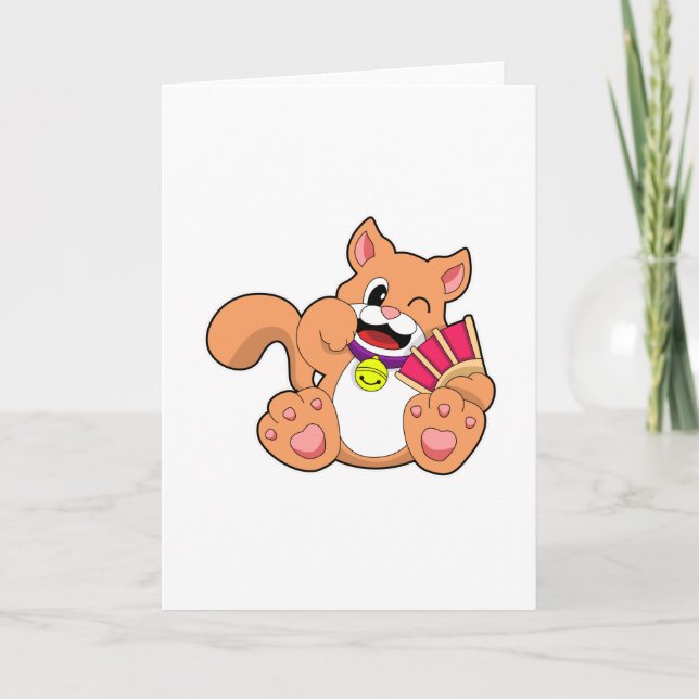 Katt med klocka kort (Framsida)