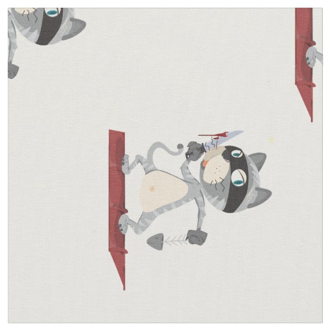 katt med knivar tyg (Närbild)