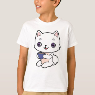 Katt med Kopp i kaffe T Shirt