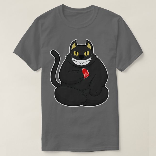 Katt med kort 1 t shirt (Design framsida)