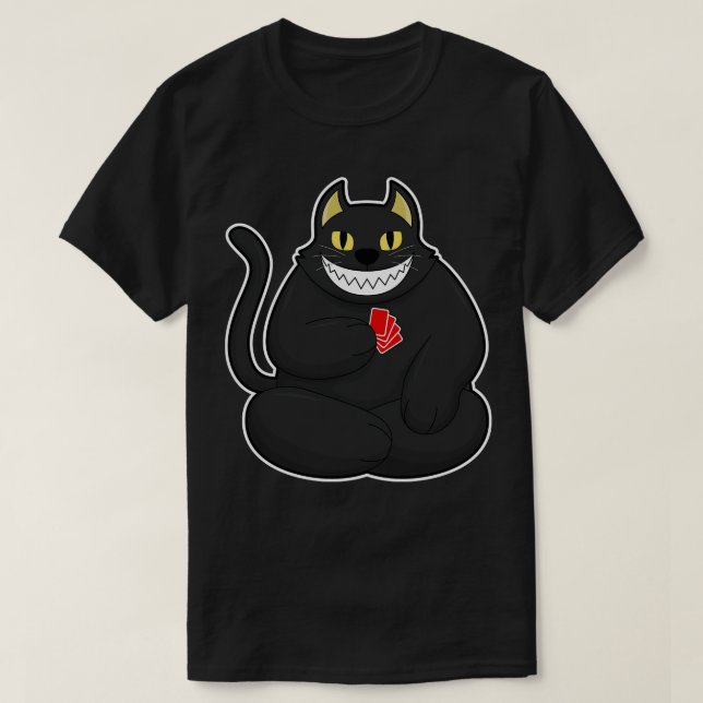 Katt med kort 2 t shirt (Design framsida)