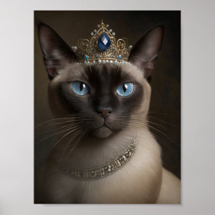 Katt med Krona och Necklace Poster