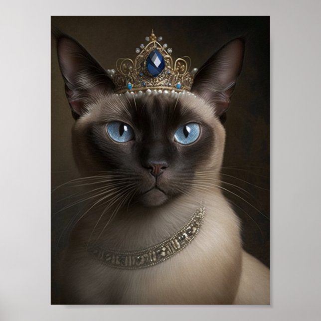 Katt med Krona och Necklace Poster (Framsidan)