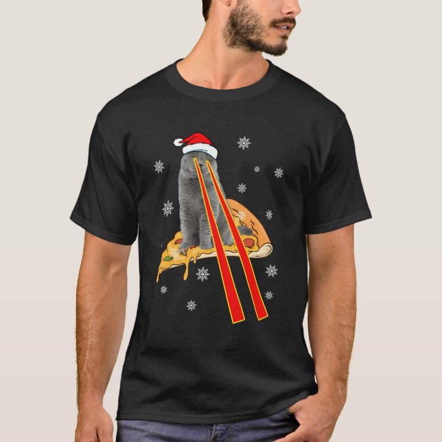 Katt med laser Ögon Pizza Cat T Shirt (Framsida)