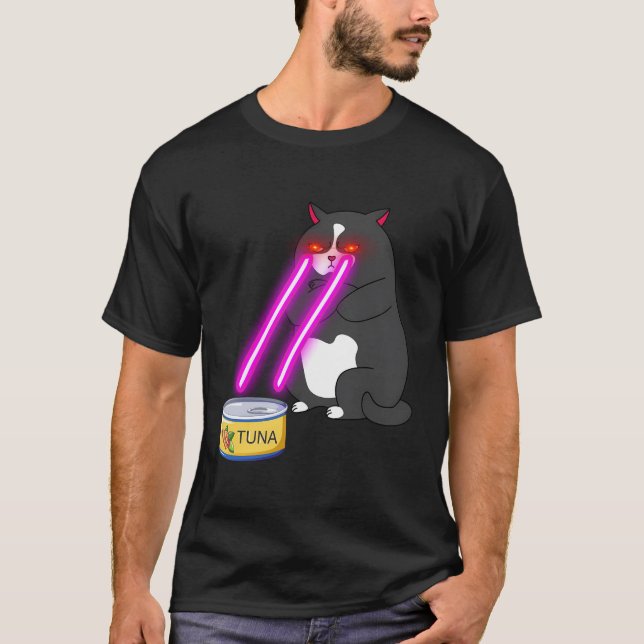 Katt med laserÖgon T Shirt (Framsida)