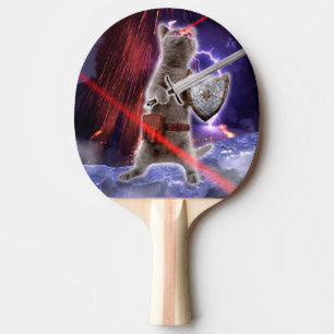 Katt med lasrar från öga pingisracket