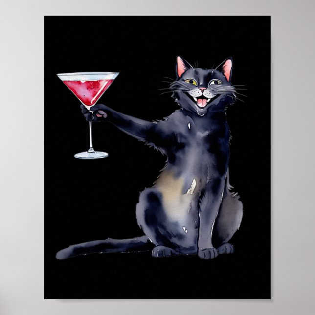 Katt med Martini Gl Svan Poster (Framsidan)