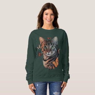 Katt med Monarch Butterflies T Shirt
