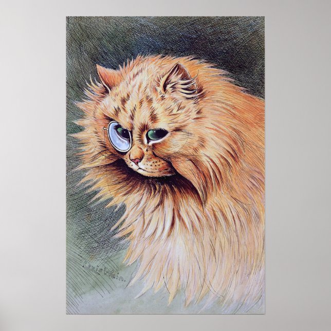 Katt med monokel, Louis Wain Poster (Framsidan)