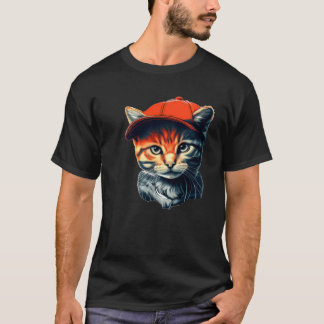 Katt med mössa t shirt