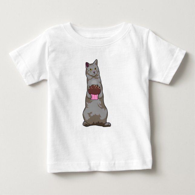Katt med Muffin T Shirt (Framsida)