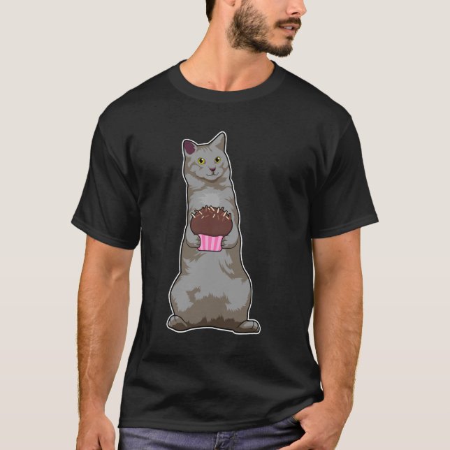 Katt med Muffin T Shirt (Framsida)