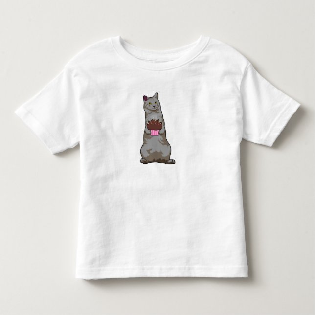 Katt med Muffin T Shirt (Framsida)