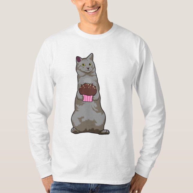 Katt med Muffin T Shirt (Framsida)