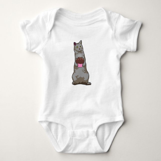 Katt med Muffin T Shirt (Framsida)