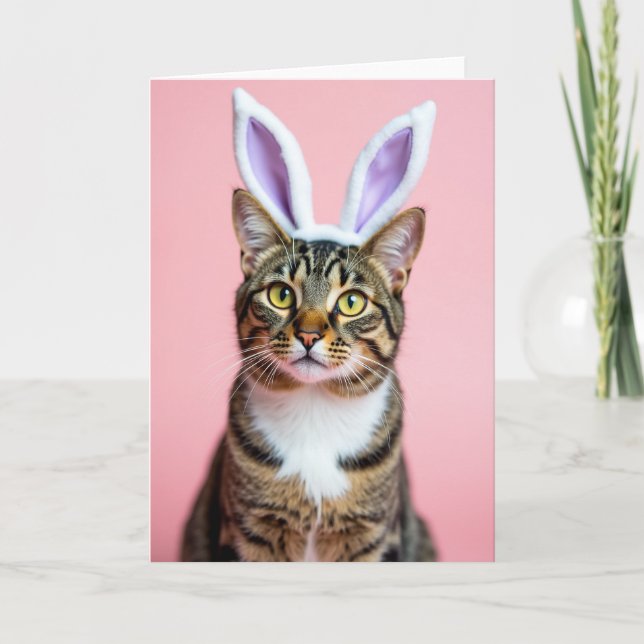 Katt med öron presentkort kort (Framsida)